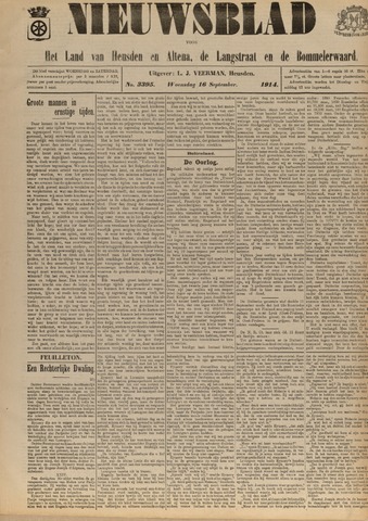 Nieuwsblad het land van Heusden en Altena de Langstraat en de Bommelerwaard 1914-09-16