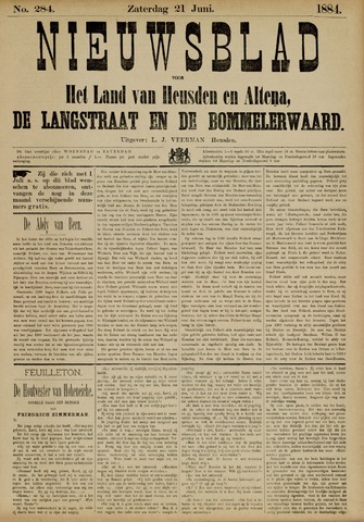 Nieuwsblad het land van Heusden en Altena de Langstraat en de Bommelerwaard 1884-06-21