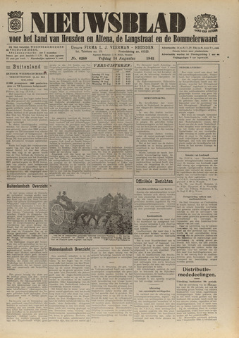 Nieuwsblad het land van Heusden en Altena de Langstraat en de Bommelerwaard 1942-08-14