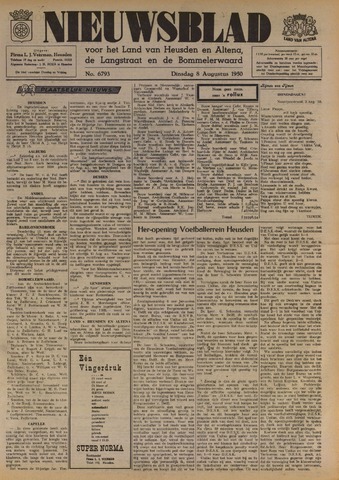 Nieuwsblad het land van Heusden en Altena de Langstraat en de Bommelerwaard 1950-08-08