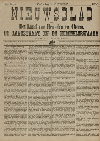 Nieuwsblad het land van Heusden en Altena de Langstraat en de Bommelerwaard 1886-11-06
