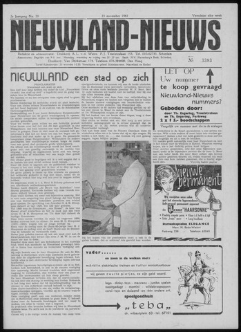 Nieuwland Nieuws 1961-11-23