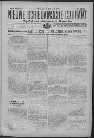 Nieuwe Schiedamsche Courant 1921-02-21