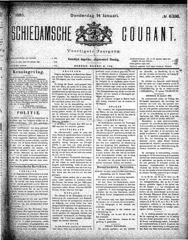 Schiedamsche Courant 1886-01-14