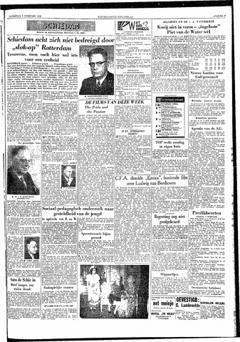 Rotterdamsch Nieuwsblad / Schiedamsche Courant / Rotterdams Dagblad / Waterweg / Algemeen Dagblad 1958-02-08