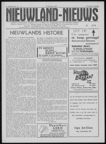 Nieuwland Nieuws 1961-12-28