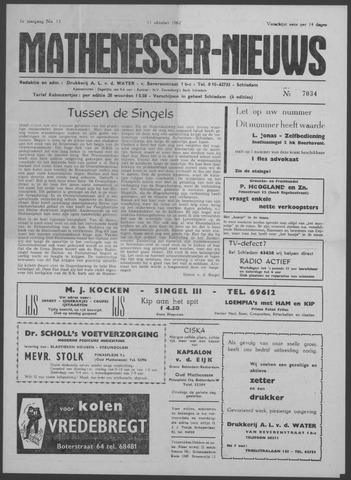 Mathenesser Nieuws 1962-10-11