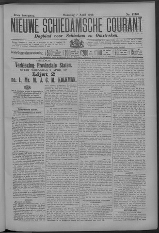 Nieuwe Schiedamsche Courant 1919-04-07