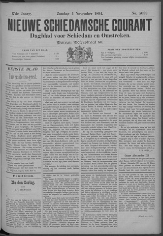 Nieuwe Schiedamsche Courant 1894-11-04