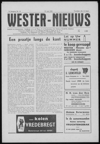 Wester Nieuws 1961-06-22
