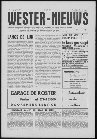 Wester Nieuws 1961-07-13