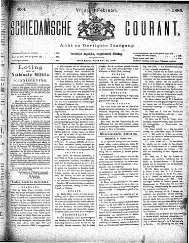 Schiedamsche Courant 1884-02-01