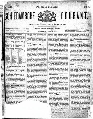 Schiedamsche Courant 1884-01-02