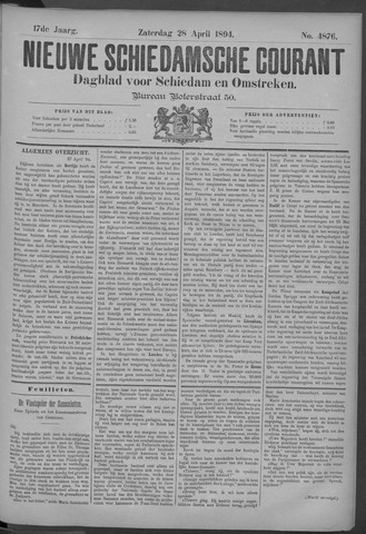 Nieuwe Schiedamsche Courant 1894-04-28