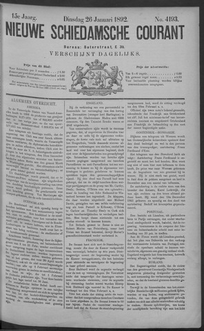 Nieuwe Schiedamsche Courant 1892-01-26