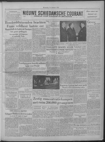 Nieuwe Schiedamsche Courant 1952-01-16