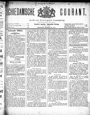 Schiedamsche Courant 1884-03-07