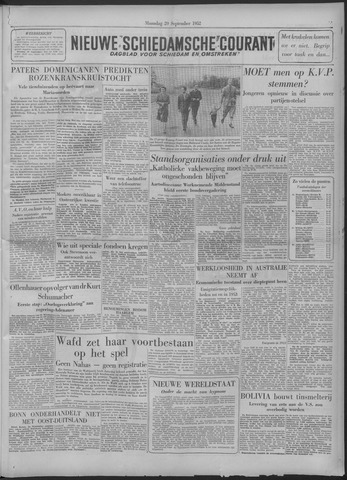 Nieuwe Schiedamsche Courant 1952-09-29