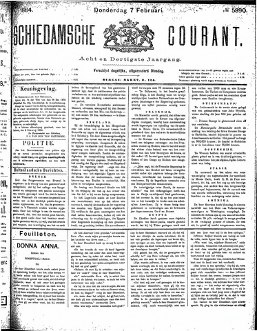 Schiedamsche Courant 1884-02-07