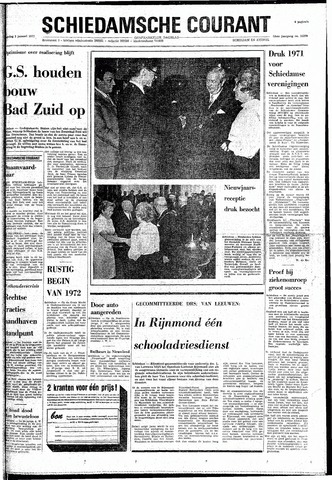 Rotterdamsch Nieuwsblad / Schiedamsche Courant / Rotterdams Dagblad / Waterweg / Algemeen Dagblad 1972