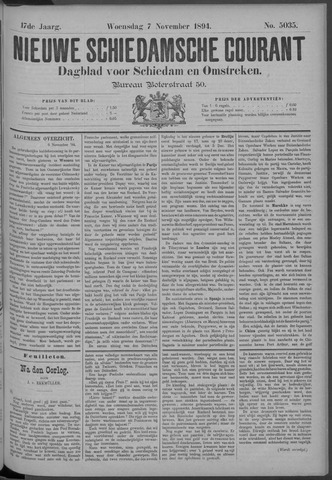 Nieuwe Schiedamsche Courant 1894-11-07