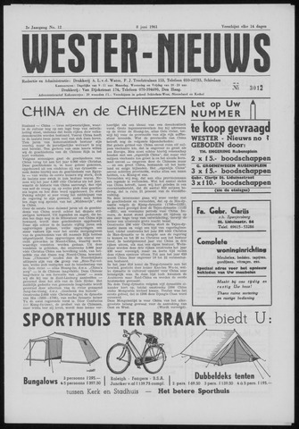 Wester Nieuws 1961-06-08