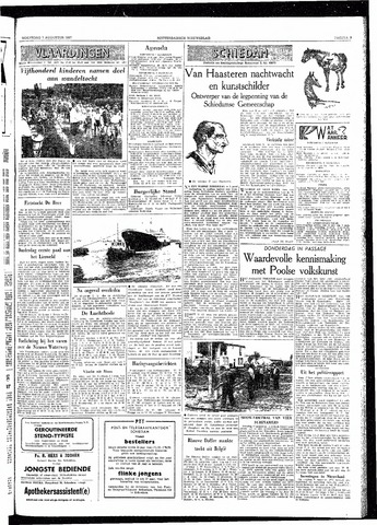 Rotterdamsch Nieuwsblad / Schiedamsche Courant / Rotterdams Dagblad / Waterweg / Algemeen Dagblad 1957-08-07