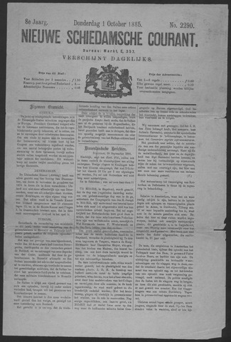 Nieuwe Schiedamsche Courant 1885-10-01
