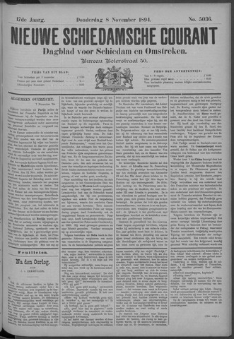 Nieuwe Schiedamsche Courant 1894-11-08