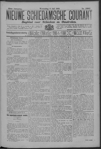Nieuwe Schiedamsche Courant 1919-07-09