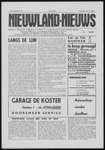 Nieuwland Nieuws 1961-07-13