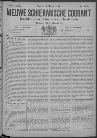 Nieuwe Schiedamsche Courant 1894-03-04