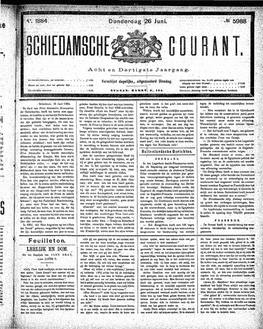 Schiedamsche Courant 1884-06-26