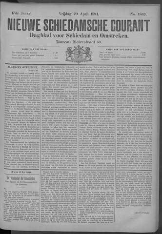 Nieuwe Schiedamsche Courant 1894-04-20