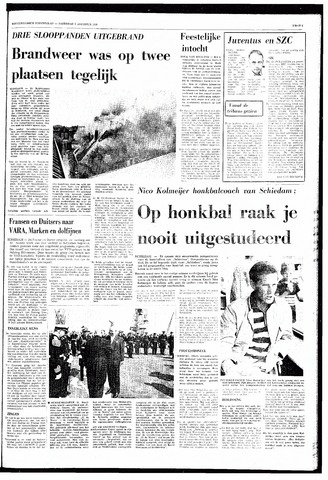 Rotterdamsch Nieuwsblad / Schiedamsche Courant / Rotterdams Dagblad / Waterweg / Algemeen Dagblad 1969-08-09