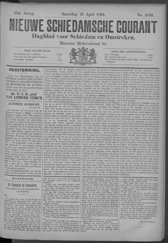Nieuwe Schiedamsche Courant 1894-04-21