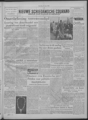 Nieuwe Schiedamsche Courant 1952-06-21