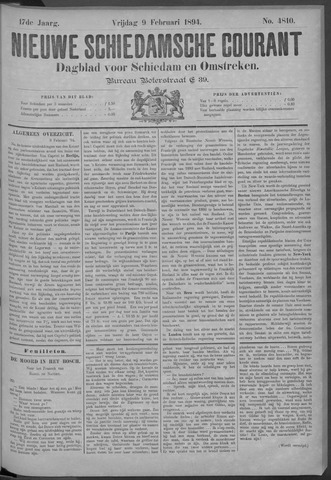 Nieuwe Schiedamsche Courant 1894-02-09