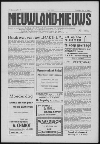 Nieuwland Nieuws 1961-05-04