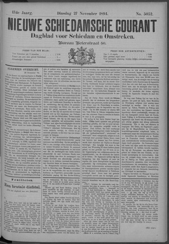Nieuwe Schiedamsche Courant 1894-11-27