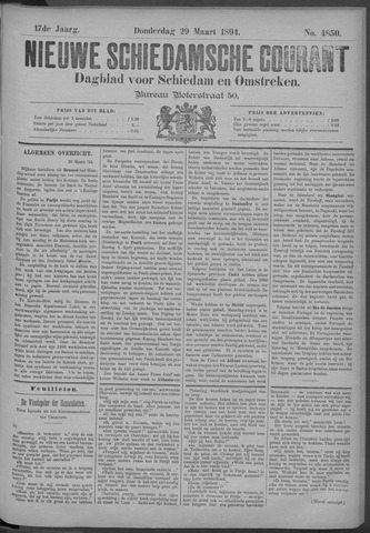Nieuwe Schiedamsche Courant 1894-03-29