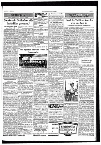Rotterdamsch Nieuwsblad / Schiedamsche Courant / Rotterdams Dagblad / Waterweg / Algemeen Dagblad 1957-07-09