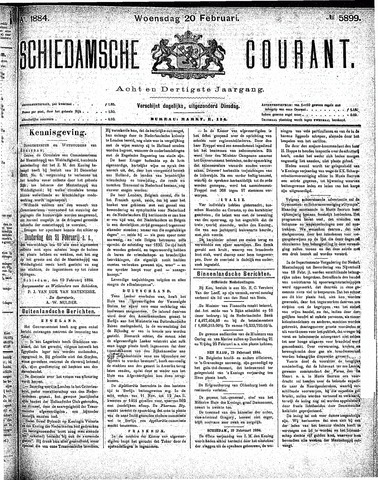 Schiedamsche Courant 1884-02-20