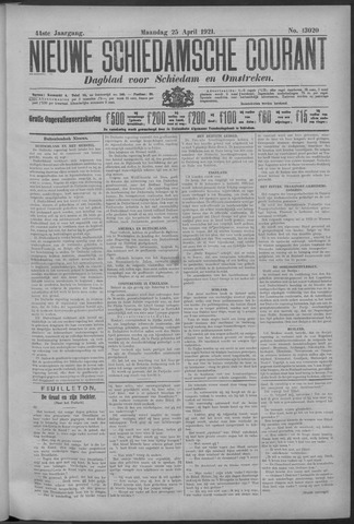 Nieuwe Schiedamsche Courant 1921-04-25