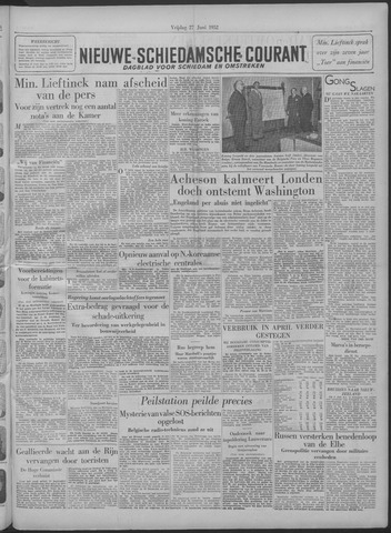 Nieuwe Schiedamsche Courant 1952-06-27