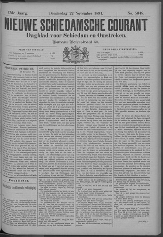 Nieuwe Schiedamsche Courant 1894-11-22