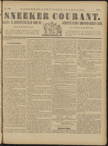 Sneeker Nieuwsblad nl 1894-12-15