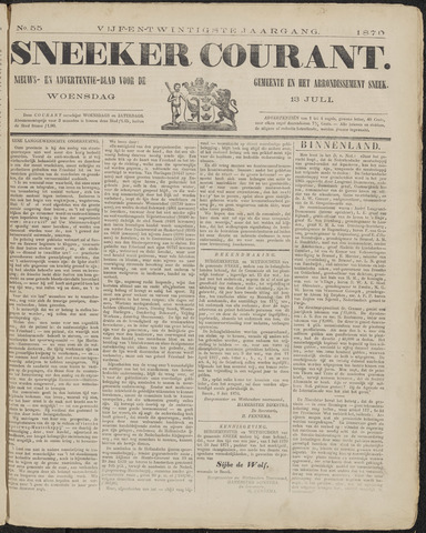 Sneeker Nieuwsblad nl 1870-07-13