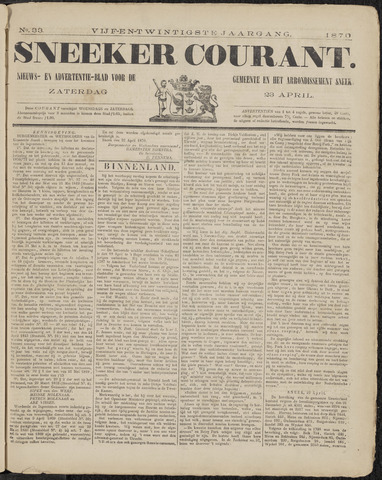 Sneeker Nieuwsblad nl 1870-04-23