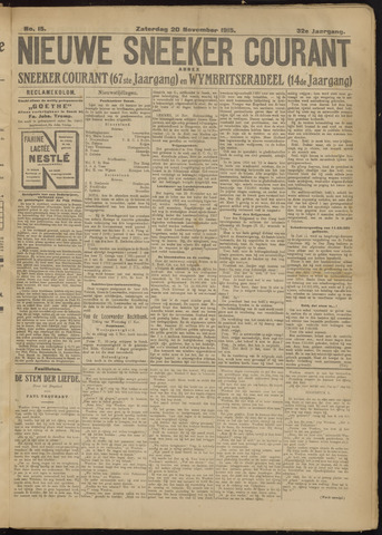 Sneeker Nieuwsblad nl 1915-11-20